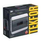 Корпус пластиковый TF5-KP12-V-12-41-K01-K03 ЩРВ-П-12 IP41 черная прозрачная дверь TEKFOR IEK
