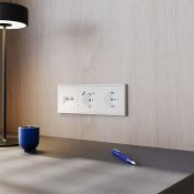 Розетка компьютерная встраиваемая VOLTUM S70 двойная RJ45+RJ45 кат.6 белый матовый