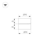 Накладной светильник  16W Белый теплый 028156 SP-RONDO-FLAP-R95-16W 220V откидной поворотный круглый белый