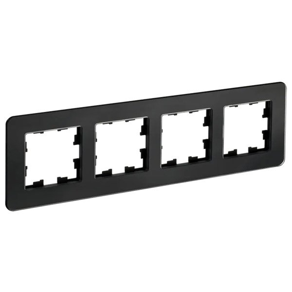 Рамка стеклянная 4 поста IEK BRITE BR-M42-G-41-K02 РУ-4-2-Бр черный RE