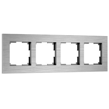 Рамка металлическая 4 поста WERKEL AluMax W0043506 алюминий