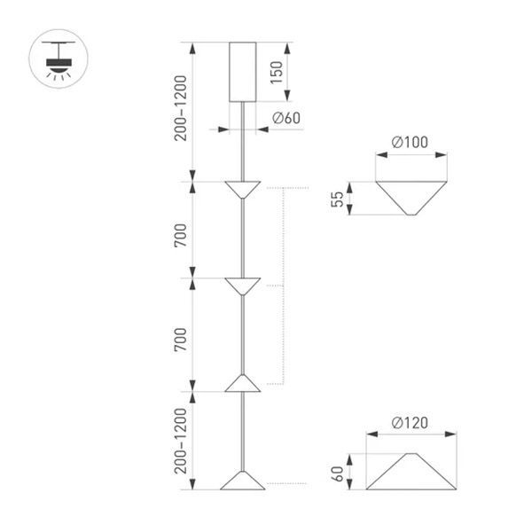 Накладной светильник  12W Белый теплый 057772 SP-CALICE-SURFACE-R120 Warm2700 (BK, 110 deg, 230V) настенный черный Накладной светильник  12W Белый теплый 057772 SP-CALICE-SURFACE-R120 Warm2700 (BK, 110 deg, 230V) настенный черный