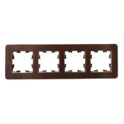Рамка металлическая 4 поста IEK BRITE BR-M42-M-21-K30 РУ-4-1-Бр коричневый RE AL
