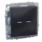 Розетка встраиваемая USB IEK BRITE A+A 3,1А BR-U21-D31-K53 РЮ10-1-БрГ графит