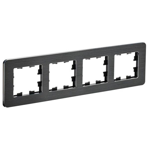 Рамка металлическая 4 поста IEK BRITE BR-M42-M-21-K02 РУ-4-1-Бр черный RE AL
