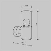 светильник MAYTONI без лампы Амас/Amas O432WL-01GF 1хE27 220V IP54 цилиндр накладной черный