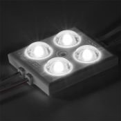 Светодиодный модуль герметичный 4led Белый холодный 2835smd 12V квадратный с линзой ELF-SOL+ 4 2835 CW 8000K