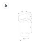 Магнитный трековый светильник  9W Белый дневной MAG-SPOT-25-R90 30deg  24V на магнитный шинопровод черный 033240