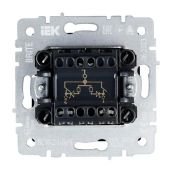 Выключатель встраиваемый двухклавишный с подсветкой IEK BRITE BR-V20-1-10-K02 ВС10-2-1-БрЧ черный