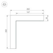 Угол для профиля SL-LINIA65-F  внутренний  030124