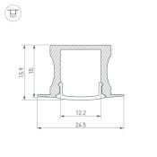 алюминиевый профиль с экраном ALU-SLIM-H15-F-2000 ANOD+FROST (2м) 018243