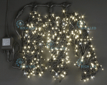 гирлянда 3 нити  35W  Белый теплый  RL-S3*20F-B/WW, черный провод 3х20 м., 24V, 3х200 Led, IP54, мерцание