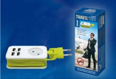 сетевой фильтр Uniel Travel с разъемами USB  S-CT1-1, 5U WHITE/GREEN UL-00003331