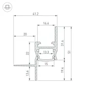алюминиевый профиль СEIL-S14-SHADOW-T-3000 BLACK 045555