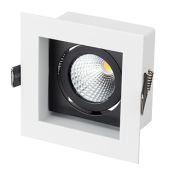 Встраиваемый светильник   9W Белый 024124 CL-KARDAN-S102x102-9W 220V IP20 поворотный квадратный белый с черной вставкой