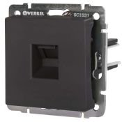 Розетка встраиваемая компьютерная  одиночная WERKEL Ethernet  RJ-45 W1181008 черный матовый