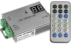 Контроллер для лент бегущий огонь  016999 HX-805 (2048 pix, 5-24V, SD-карта, ПДУ)