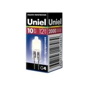 лампа галогенная капсульная G4 JC 10W Uniel JC-12/10/G4 CL 12V 00480