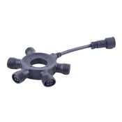 Соединитель для гирлянд круговой UL-00013230 UTC-F90 Y6 BLACK черный 1 вход-5 выходов IP67