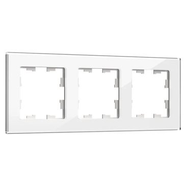 Рамка стеклянная 3 поста IEK BRITE BR-M32-G-K01 РУ-3-2-БрБ белый