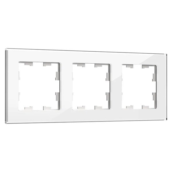 Рамка стеклянная 3 поста IEK BRITE BR-M32-G-K01 РУ-3-2-БрБ белый