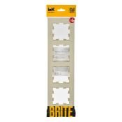 Рамка пластик 4 поста IEK BRITE BR-M42-51-K10 РУ-4-Бр бежевый рифленый