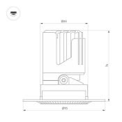 Встраиваемый светильник   9W Белый теплый 058774 MS-ARADO-TRIMLESS-R65 24 deg IP20 круглый белый металл