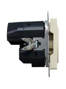 Штепсельная розетка встраиваемая IEK BRITE 16А BR-R14-16-U22-018-K10 РЮш11-1-БрКр с з/к и шторками с USB A+C 18Вт бежевый