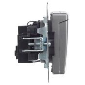 Штепсельная розетка встраиваемая IEK BRITE 16А BR-R16-16-K46 РСбш10-3-БрС с з/к и шторками с крышкой сталь IP20