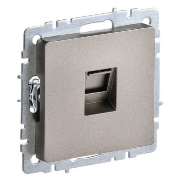 Розетка встраиваемая компьютерная IEK BRITE BR-K10-2-K37 РК11-БрШ RJ45 кат.6 шампань