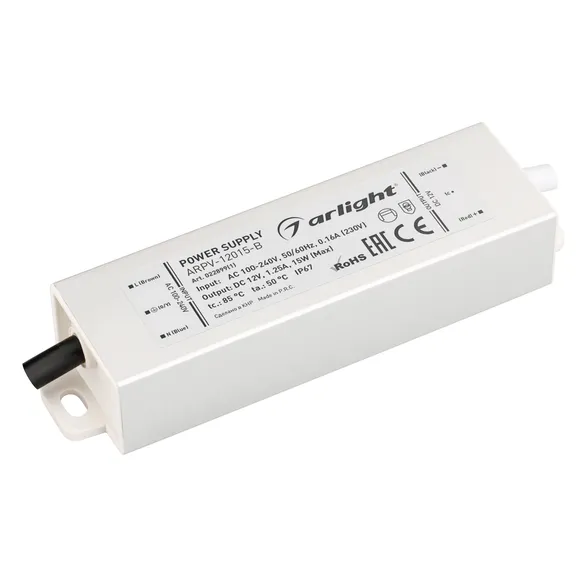 Блок питания (AC-DC) 12V  15W 022899(1) ARPV-12015-B герм IP67  металл