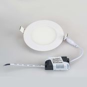 Встраиваемый светильник-панель   9W Белый теплый  020107 DL-120M-9W 220V IP20 круглый белый