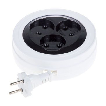 удлинитель без заземления рулетка REXANT 3 гнезда, 5 м, 2х0.75 мм STANDARD 3 белый