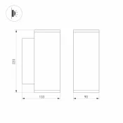 светильник  24W Белый дневной 037251 LGD-FORMA-WALL-TWIN-R90 220V IP54 цилиндр накладной черный