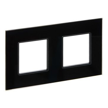 Рамка стеклянная 2 поста IEK SKANDY SK-M22-G-K02 SK-F22Bl черный