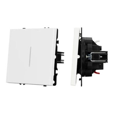 Выключатель встраиваемый одноклавишный проходной Arlight 054236 SWT-NOBE-MKP1-SFPL-L-WH с подсветкой белый