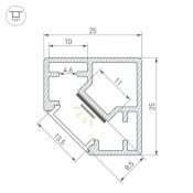 алюминиевый профиль SL-KUB-DISPLAY-2525-2000 ANOD 055911
