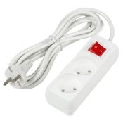 удлинитель без заземления и выключателем Uniel UL-00012944 S-CU2-1.5B WHITE 1,5м Ultra