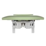 Штепсельная розетка встраиваемая двойная IEK SKANDY 10А SK-R20-10-K06-F SK-R10G без з/к без шторок в сборе мятный