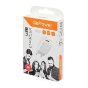 Зарядное устройство 1xUSB GoPower 2.4A белый