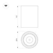 Накладной светильник  20W Белый теплый 056743 SP-SALT-R95 IP54 цилиндр белый/черный