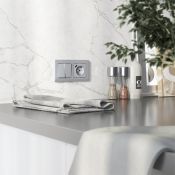 Выключатель встраиваемый двухклавишный проходной WERKEL W1122065 серебряный матовый
