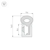 Архитектурный силиконовый профиль WPH-FLEX-0817-SIDE-S8-20m WHITE 041088