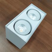 Накладной светильник  22W Белый теплый 023084 SP-CUBUS-S100x200WH-2x11W 220V двойной куб белый  с витрины