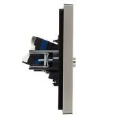 Розетка встраиваемая комбинированная IEK FORTE&PIANO FP-AK20-2-K46 FP537 TV+RJ45 кат.6 сталь