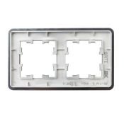 Рамка металлическая 2 поста IEK BRITE BR-M22-M-01-K48 РУ-2-1-Бр титан RE
