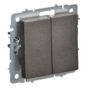 Выключатель встраиваемый двухклавишный перекрестный IEK BRITE BR-V23-0-10-K45 ВС10-2-3-БрТБ бронза Выключатель встраиваемый двухклавишный перекрестный IEK BRITE BR-V23-0-10-K45 ВС10-2-3-БрТБ бронза