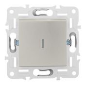 Выключатель встраиваемый одноклавишный с подсветкой IEK SKANDY SK-V10-1-10-K37 SK-V07Sh шампань