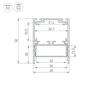 алюминиевый профиль SL-LINE-4050-3L-2000 ANOD 044666