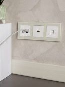 Рамка стеклянная 3 поста IEK BRITE BR-M32-G-K10 РУ-3-2-БрВа ванильный
